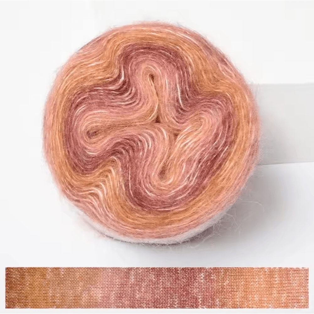 RainbowSoft 250M Gradient Cake Yarn Organic Cotton Blend Crochet Knitting Yarn 8