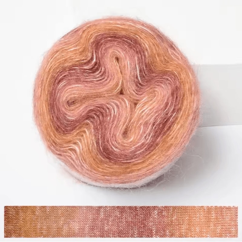 RainbowSoft 250M Gradient Cake Yarn Organic Cotton Blend Crochet Knitting Yarn 8