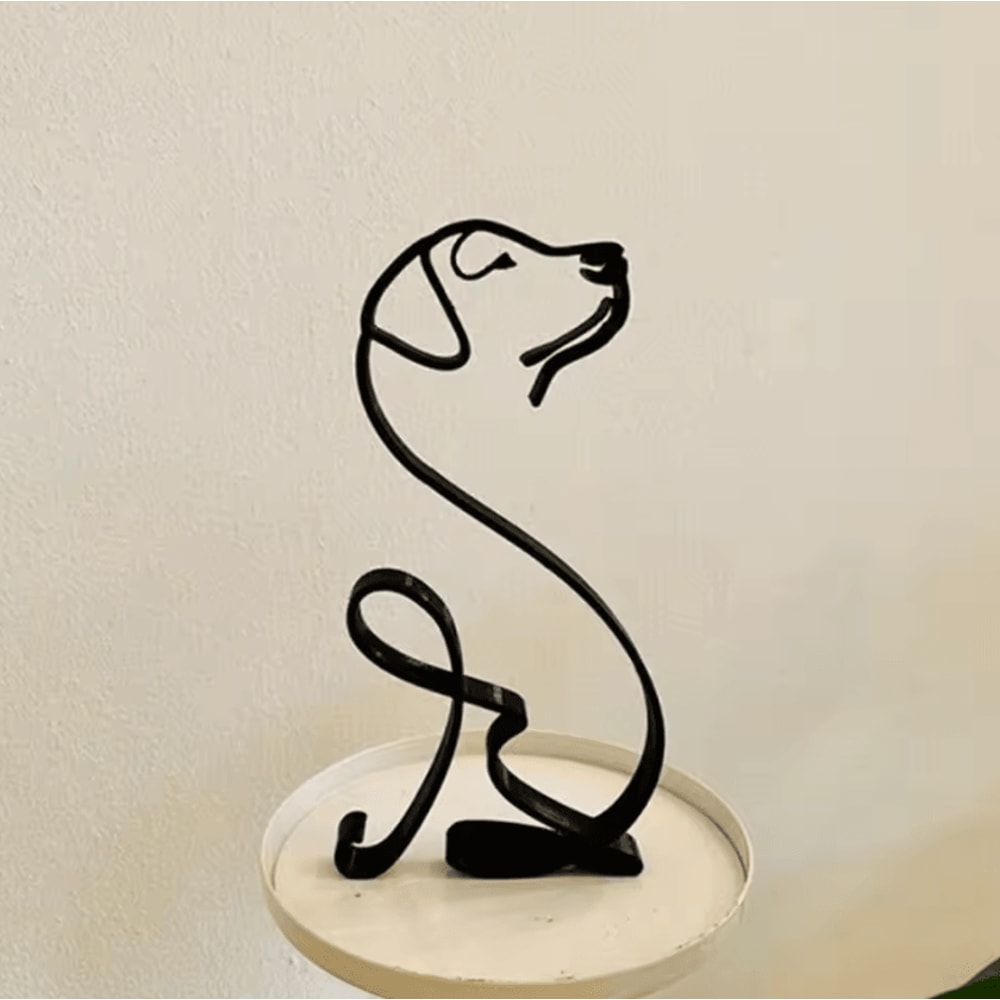 ArtPaw Wrought Iron Dog Figurine Modern Abstract Metal Dog Sculpture Decor 5