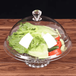 elegant acrylic cake display dome with dust cover – round food protector & party serving plate