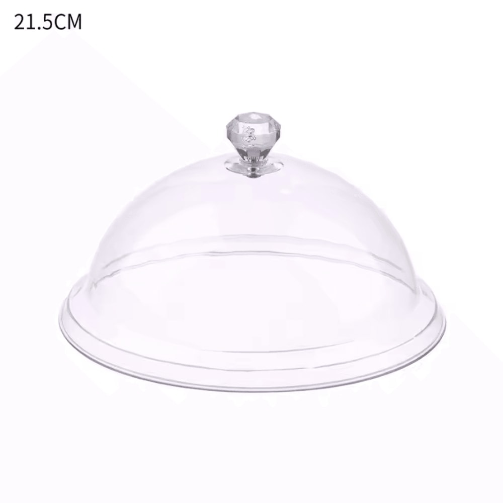 Elegant Acrylic Cake Display Dome With Dust Cover Round Food Protector Party Serving Plate 4