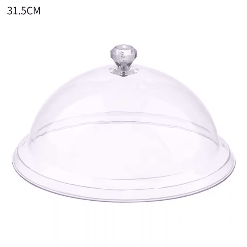 Elegant Acrylic Cake Display Dome With Dust Cover Round Food Protector Party Serving Plate 6