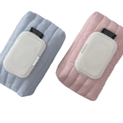 striped quilted wet wipe pouch – portable pull-out tissue organizer