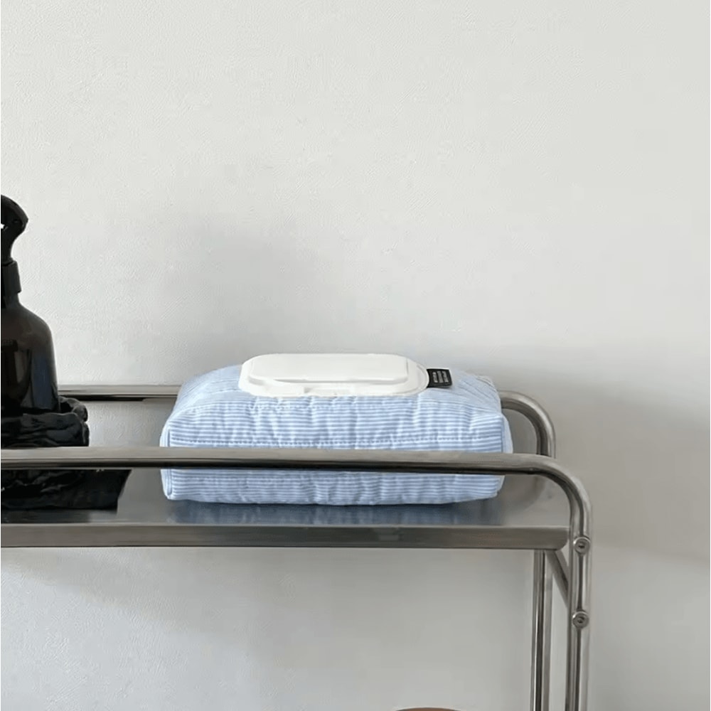 Striped Quilted Wet Wipe Pouch Portable PullOut Tissue Organizer 2