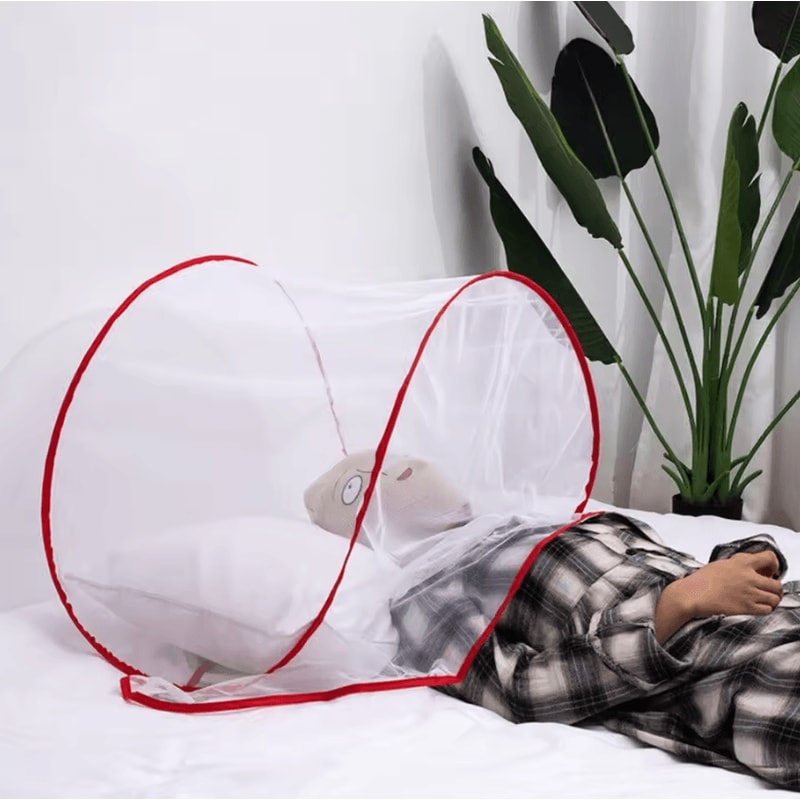 Portable PopUp Mosquito Head Net Foldable AntiMosquito Face Bed Cover 1