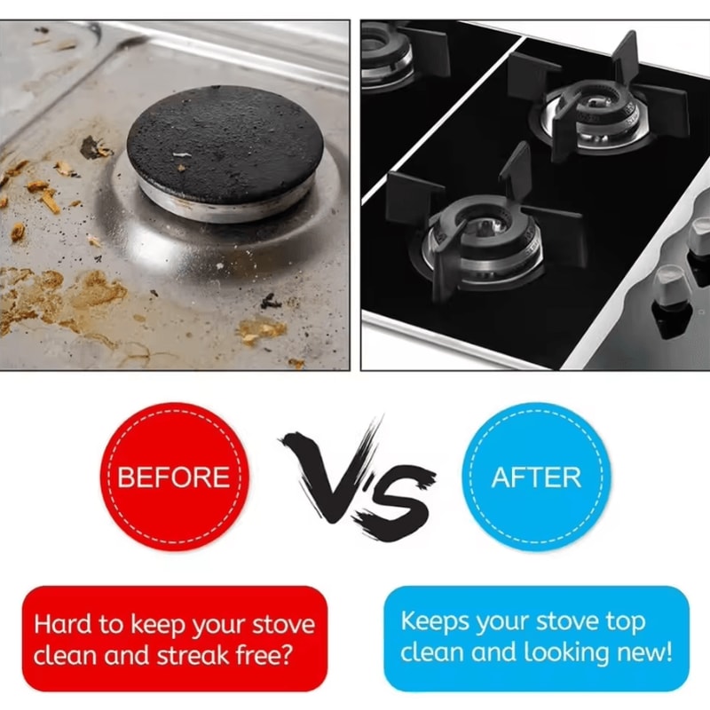 Reusable 5Hole Gas Stove Protector Liners 34PCS Set NonStick HeatResistant Cooker Cover 2