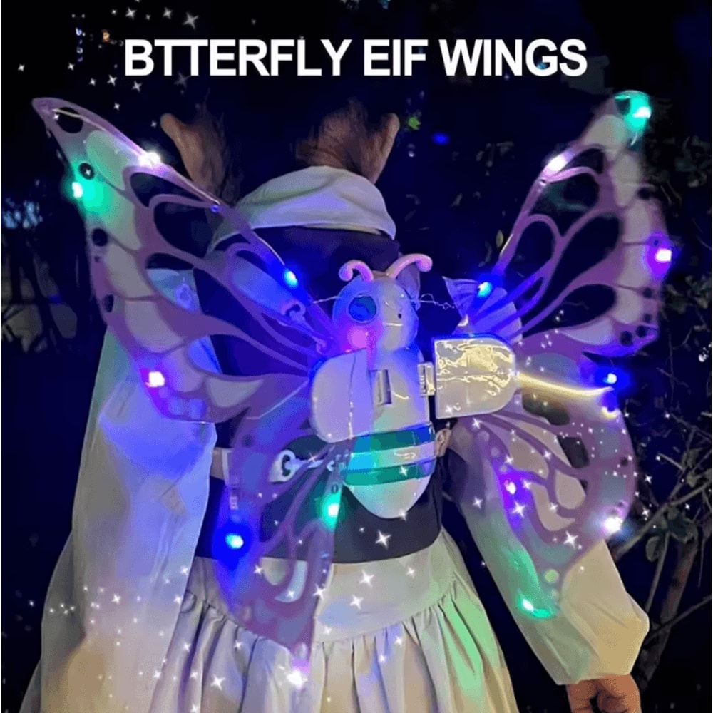 Magical LED Fairy Wings For Kids LightUp Moving Butterfly Costume 0