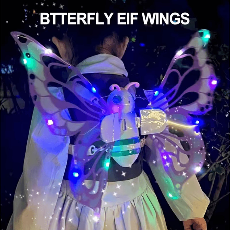 Magical LED Fairy Wings For Kids LightUp Moving Butterfly Costume 0