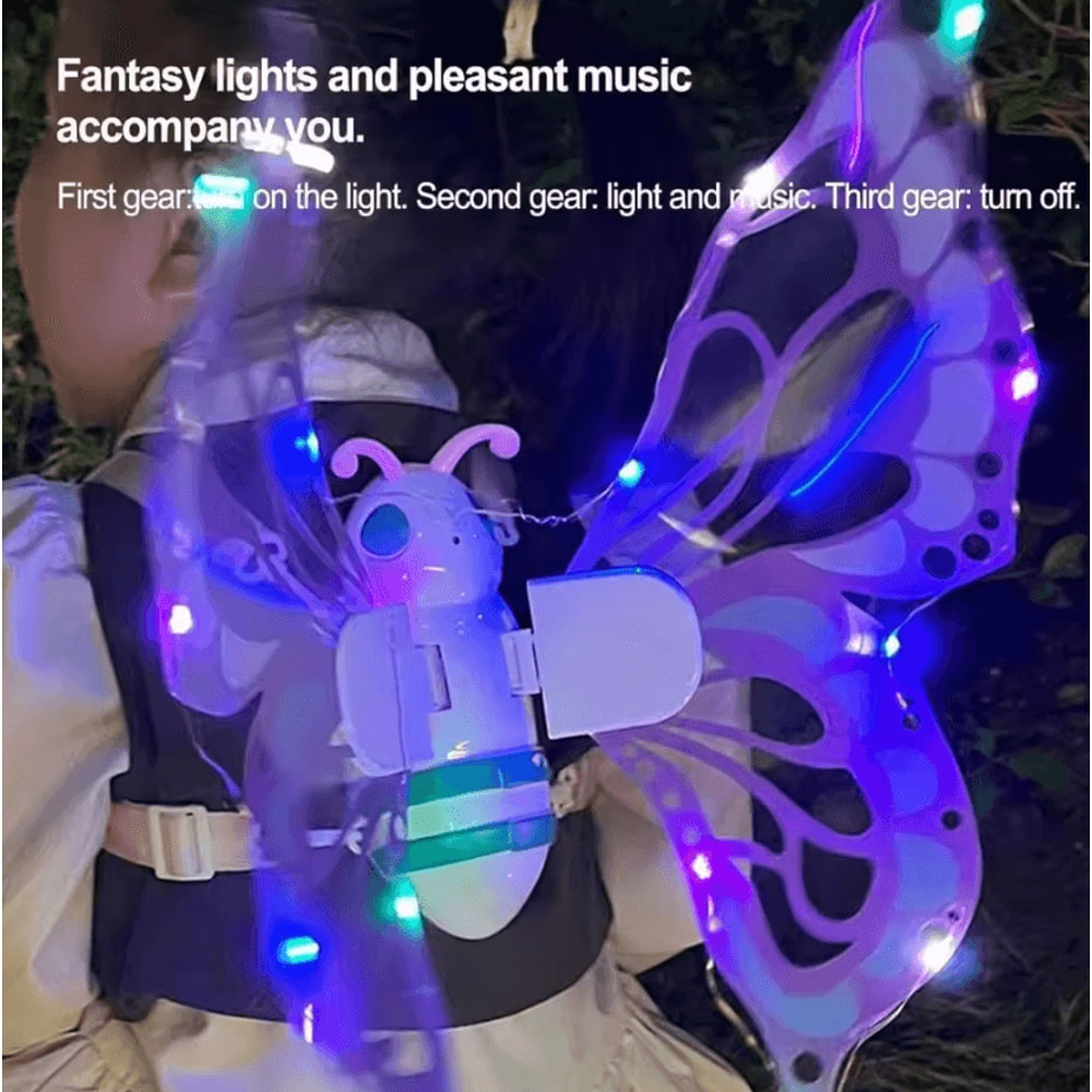 Magical LED Fairy Wings For Kids LightUp Moving Butterfly Costume 1