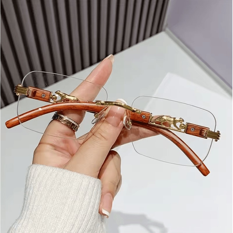 Retro Rimless UV400 Sunglasses Metal Temple CutEdge Summer Shades 0