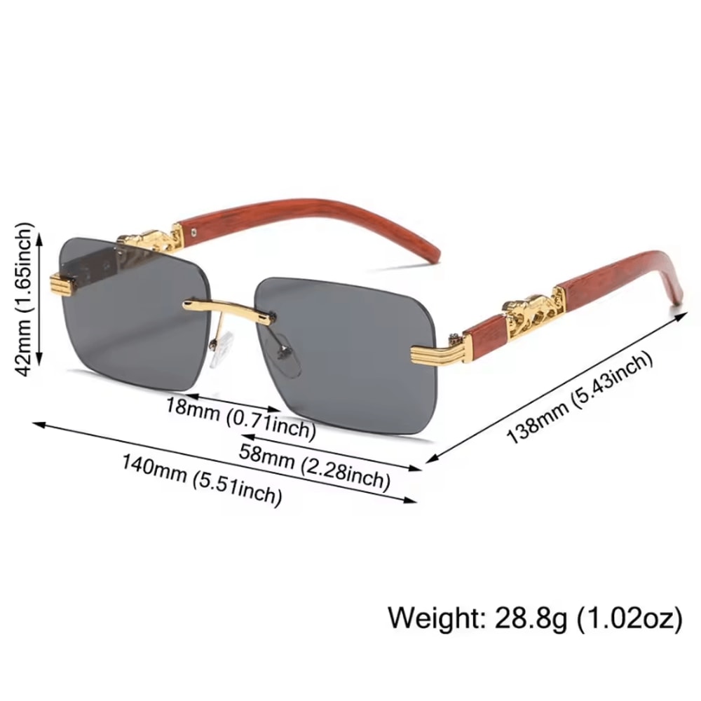 Retro Rimless UV400 Sunglasses Metal Temple CutEdge Summer Shades 1