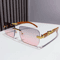 Retro Rimless UV400 Sunglasses Metal Temple CutEdge Summer Shades 6