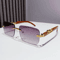 Retro Rimless UV400 Sunglasses Metal Temple CutEdge Summer Shades 7