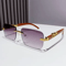 Retro Rimless UV400 Sunglasses Metal Temple CutEdge Summer Shades 7