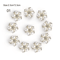 Elegant Pearl Rhinestone Flower Buttons 10PCS Set Crystal DIY Wedding Embellishments 4