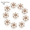 Elegant Pearl Rhinestone Flower Buttons 10PCS Set Crystal DIY Wedding Embellishments 6
