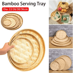 handwoven bamboo sieve tray – rustic fruit & bread storage basket