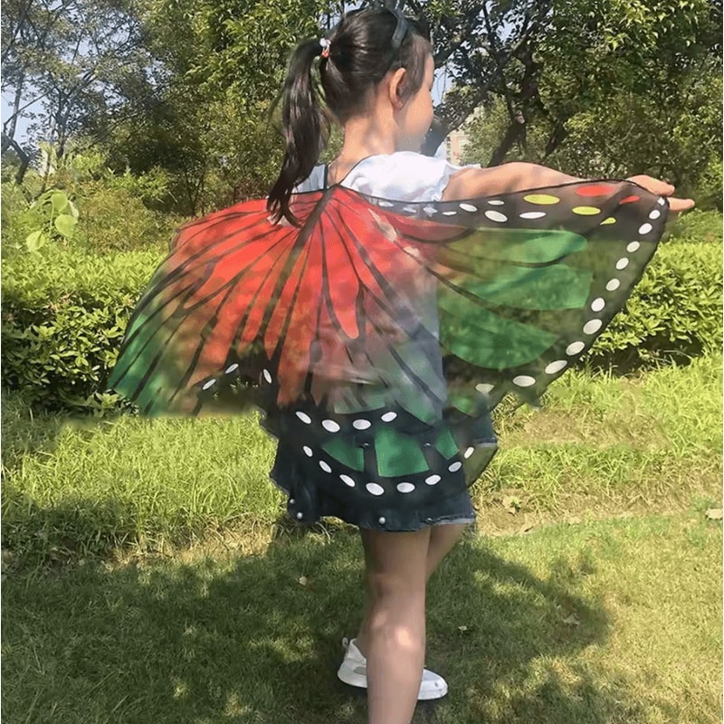 Butterfly Fairy Wings Cape For Kids Lightweight Pixie Costume Shawl 2
