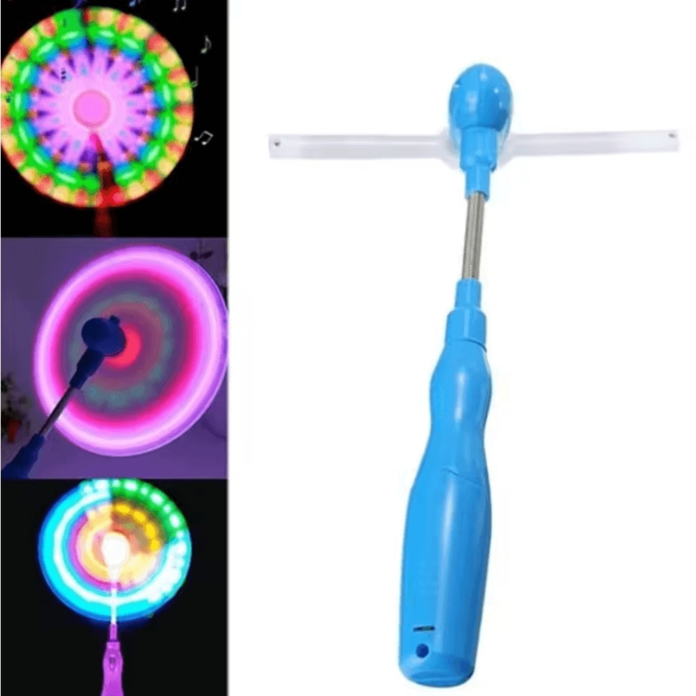 LED Music Windmill Spinner Toy Colorful LightUp Rotating Handheld Wand 0