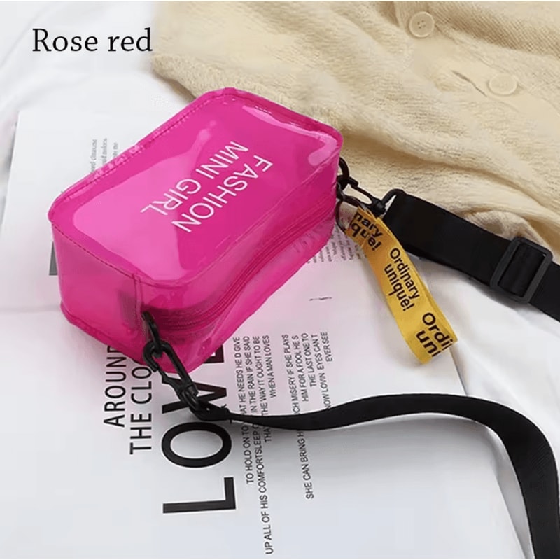 Transparent Jelly Crossbody Bag For Women Mini PVC Candy Color Shoulder Tote 4