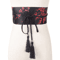 Vintage Floral Satin Obi Corset Belt Japanese Kimono Waist Wrap With Bow 5