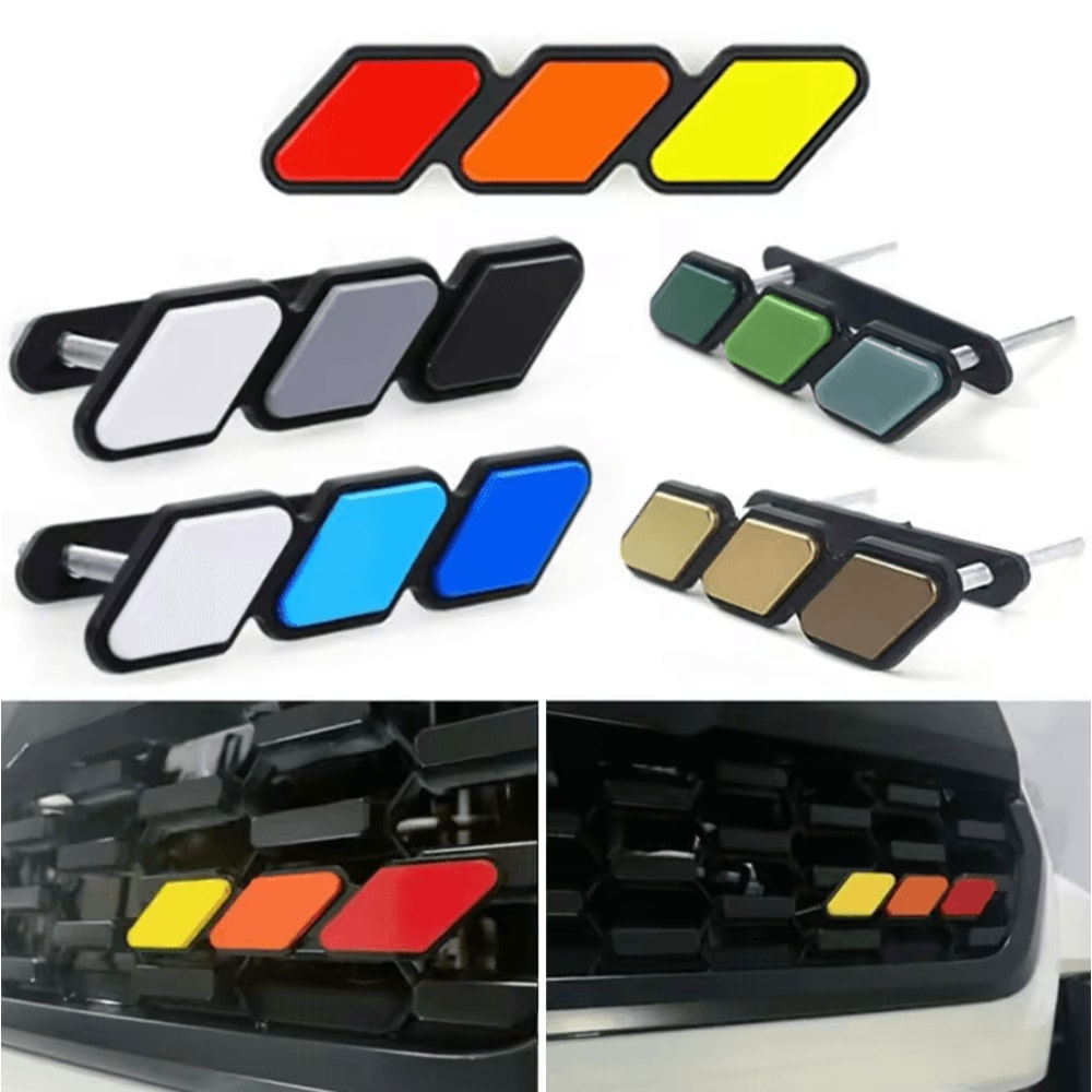 TriColor Toyota Grille Badge Emblem Retro Style Front Grill Accent For Tacoma 4Runner Tundra 1