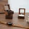 Romantic Wooden Ring Display Box Elegant Engagement Wedding Keepsake Holder 0