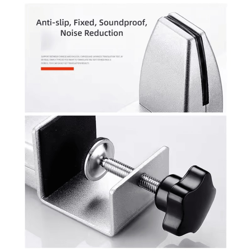 Adjustable Aluminum Desk Partition Clamp Multifunction Glass Baffle Clip For Office Divider 3