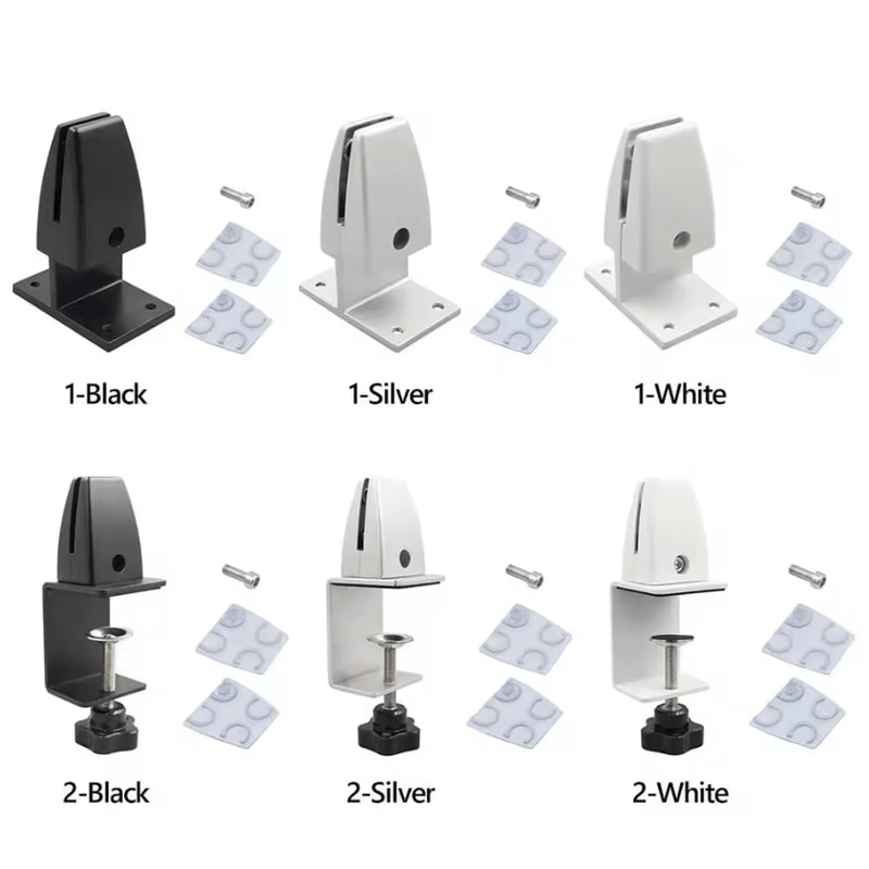 Adjustable Aluminum Desk Partition Clamp Multifunction Glass Baffle Clip For Office Divider 4