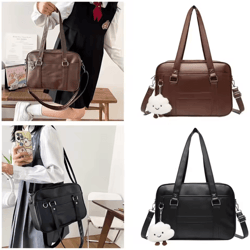 japanese jk style pu leather crossbody handbag – minimalist student shoulder itabag