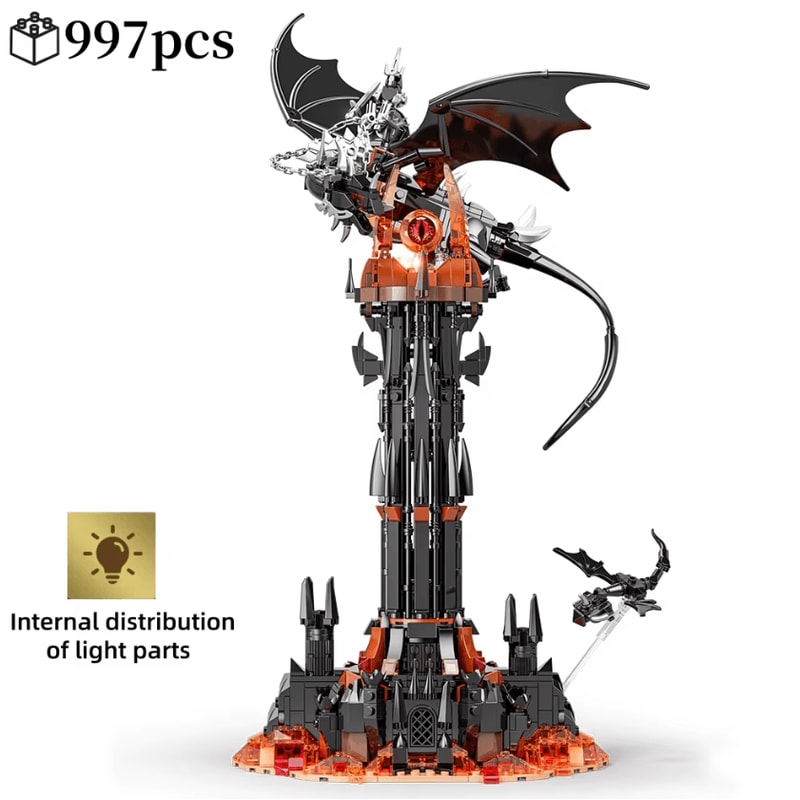 MOC Fell Beast Magic Tower Building Blocks Fantasy Fortress Castle Set 0
