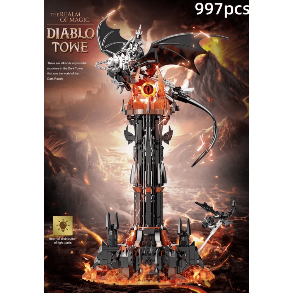MOC Fell Beast Magic Tower Building Blocks Fantasy Fortress Castle Set 2