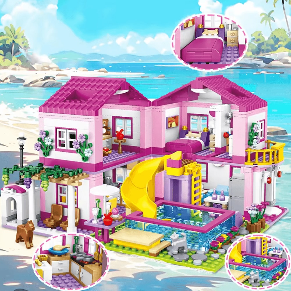 Friends Summer Holiday Villa City Street View Building Blocks DIY House Castle Set 2