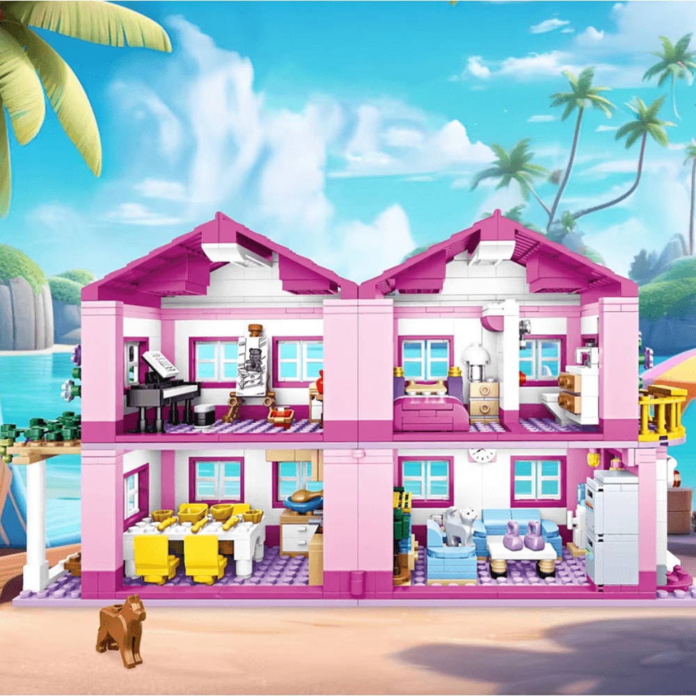 Friends Summer Holiday Villa City Street View Building Blocks DIY House Castle Set 3