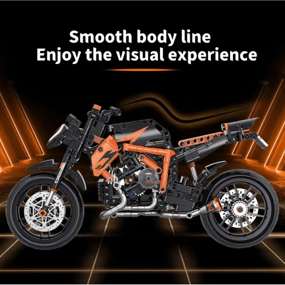 Technical Motorcycle MOC Building Blocks Kit Creative DIY Motorbike Model Set 2