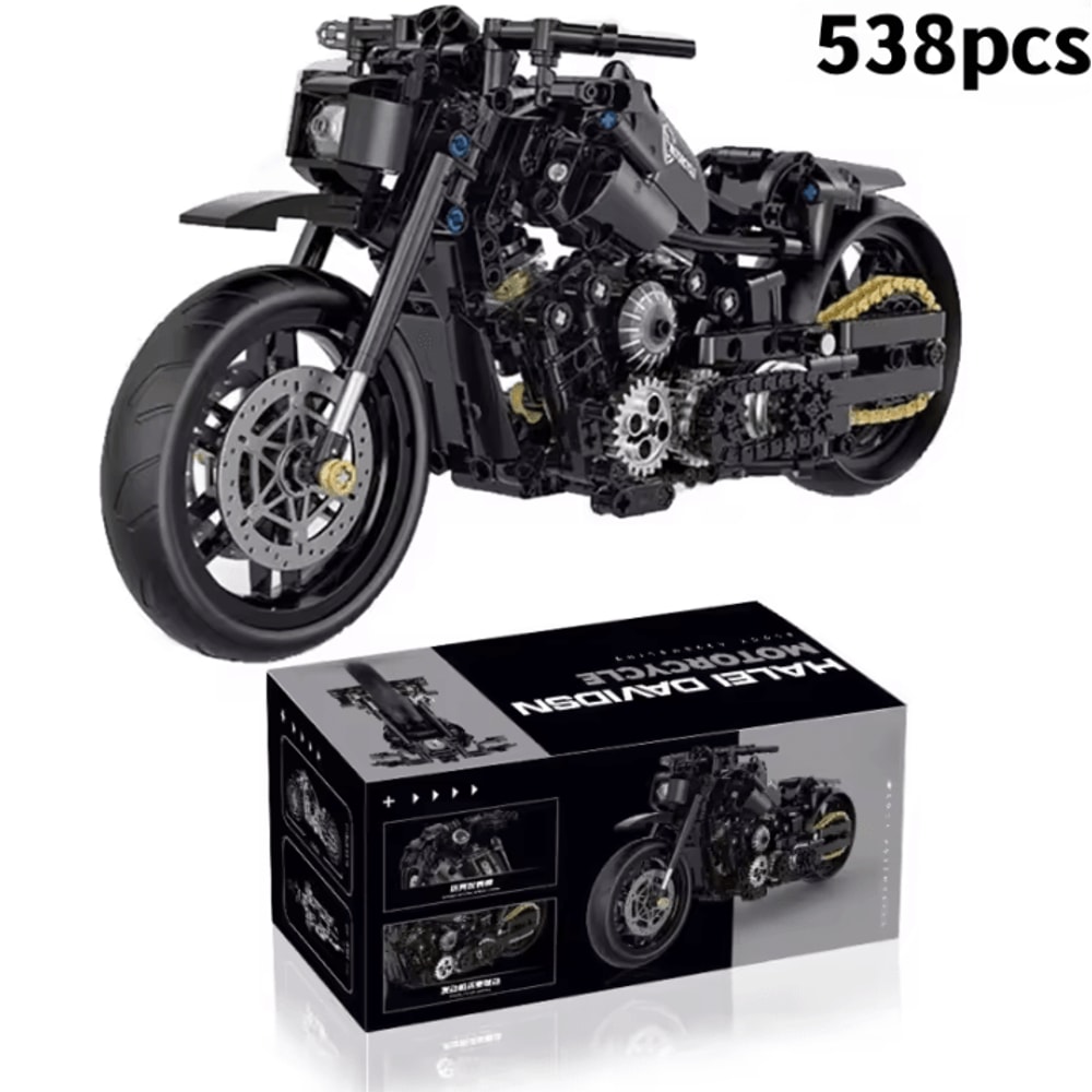 Technical Motorcycle MOC Building Blocks Kit Creative DIY Motorbike Model Set 3