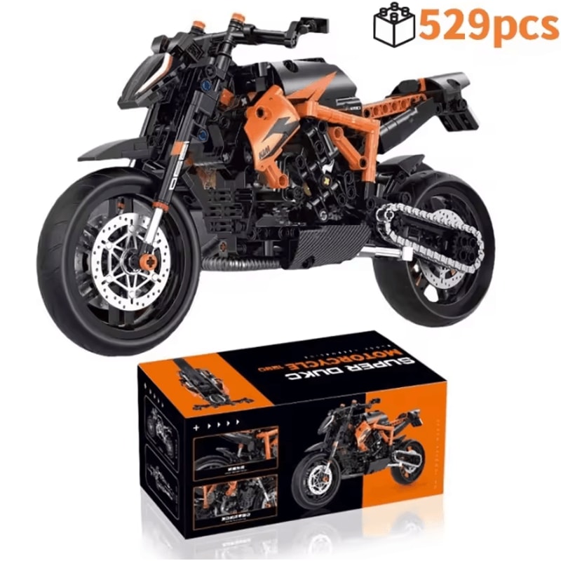 Technical Motorcycle MOC Building Blocks Kit Creative DIY Motorbike Model Set 5