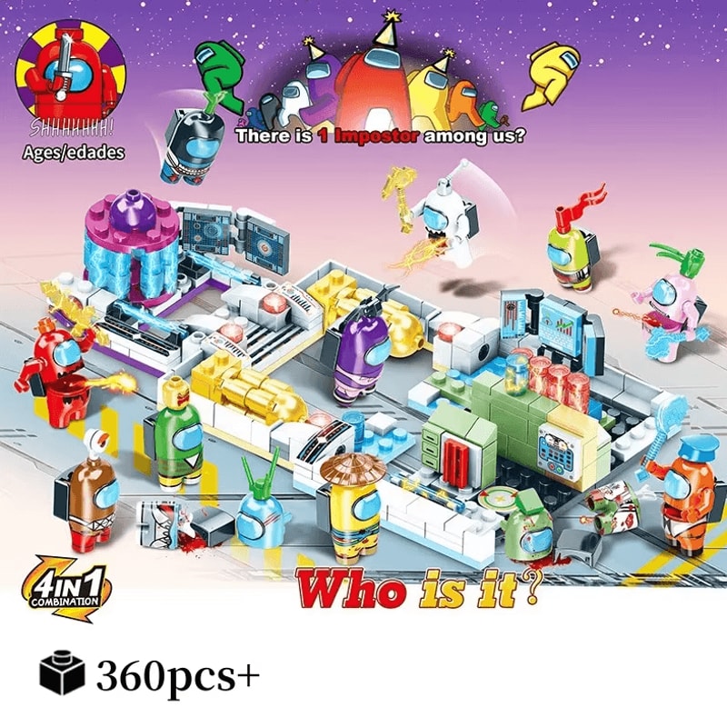 Space Werewolf Game Building Blocks Set Anime Ghost Imposter Scene DIY Toy Kit 2