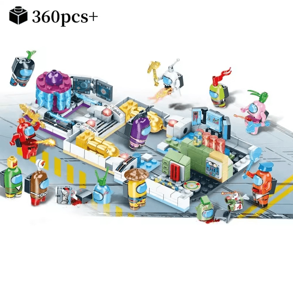Space Werewolf Game Building Blocks Set Anime Ghost Imposter Scene DIY Toy Kit 4