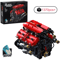1370PCS Technical V8 Engine Building Blocks Motorized DIY Mechanical Model Kit 0