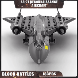 sr-71 blackbird spy plane building blocks – military aircraft moc stem model kit
