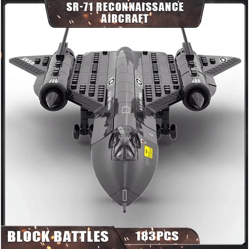 SR71 Blackbird Spy Plane Building Blocks Military Aircraft MOC STEM Model Kit 0