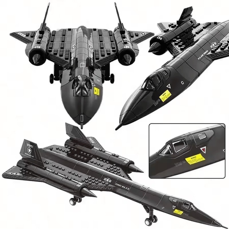 SR71 Blackbird Spy Plane Building Blocks Military Aircraft MOC STEM Model Kit 1