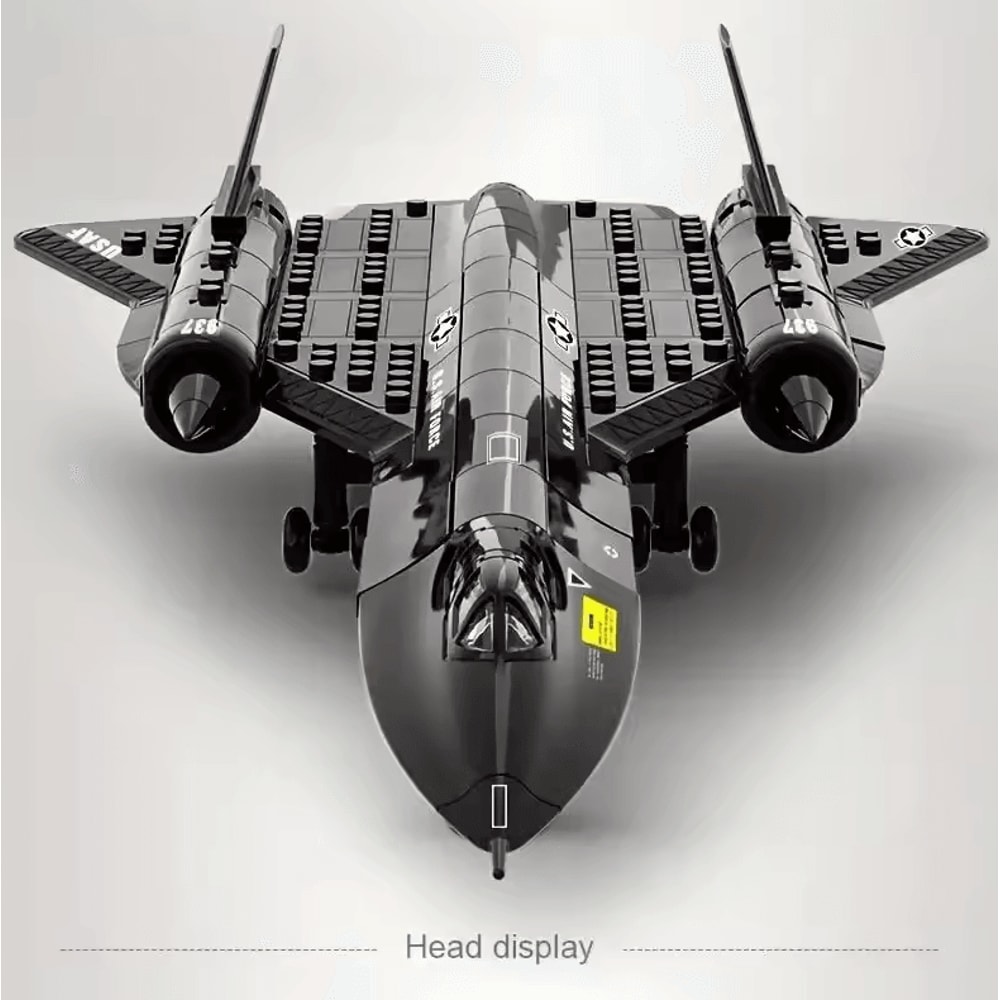 SR71 Blackbird Spy Plane Building Blocks Military Aircraft MOC STEM Model Kit 2