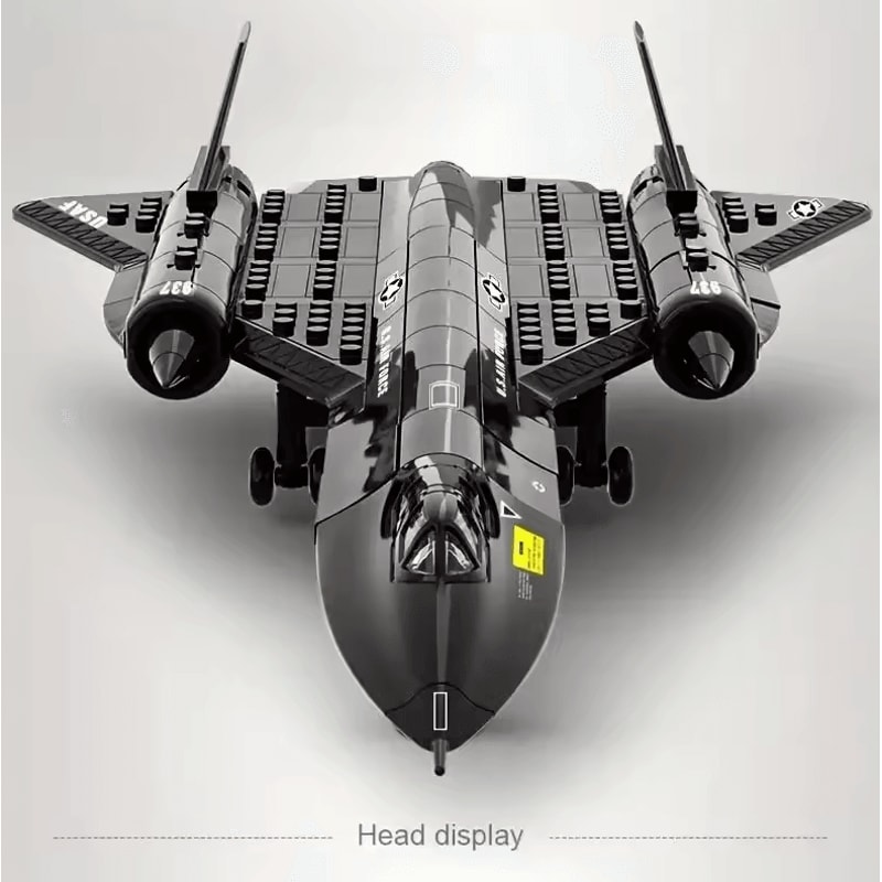 SR71 Blackbird Spy Plane Building Blocks Military Aircraft MOC STEM Model Kit 2