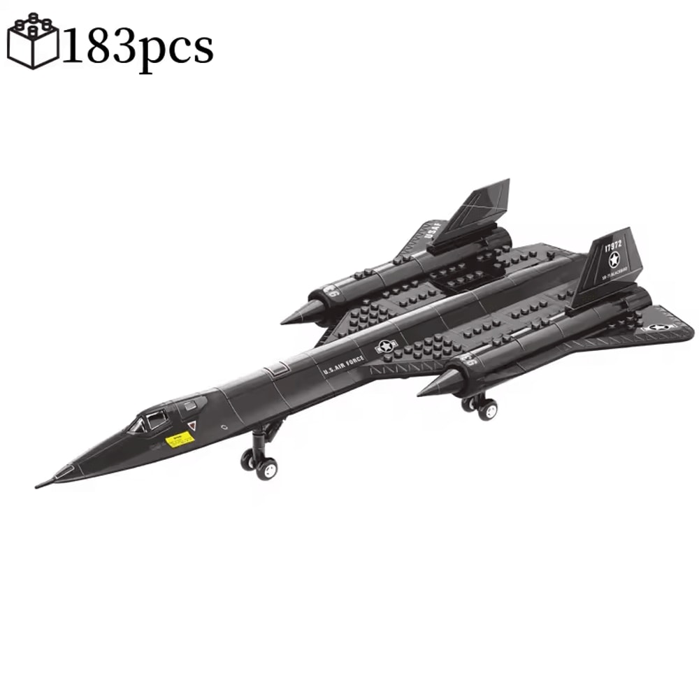 SR71 Blackbird Spy Plane Building Blocks Military Aircraft MOC STEM Model Kit 4