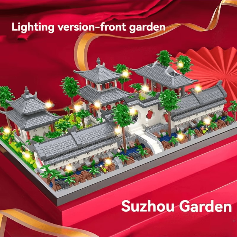 LED Chinese Garden Mini Block Set Suzhou Architecture Building Kit 4