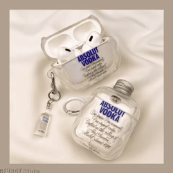 vodka bottle airpods case – 3d silicone protective cover (airpods 4 / pro 2 / 3rd gen)