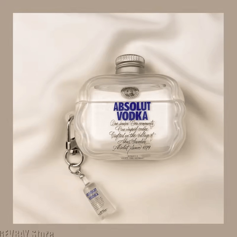 Vodka Bottle AirPods Case 3D Silicone Protective Cover AirPods 4 Pro 2 3rd Gen 6