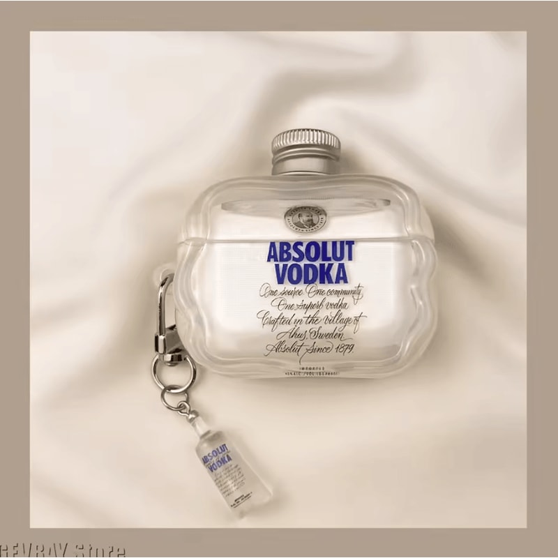 Vodka Bottle AirPods Case 3D Silicone Protective Cover AirPods 4 Pro 2 3rd Gen 7